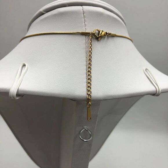 18K Gold Plated Women's Modern Texture Abstract Art Necklace Hypoallergenic - Picture 10 of 12